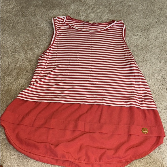 MICHAEL Michael Kors Tops - Michael Michael Kors Red Striped Sleeveless Top